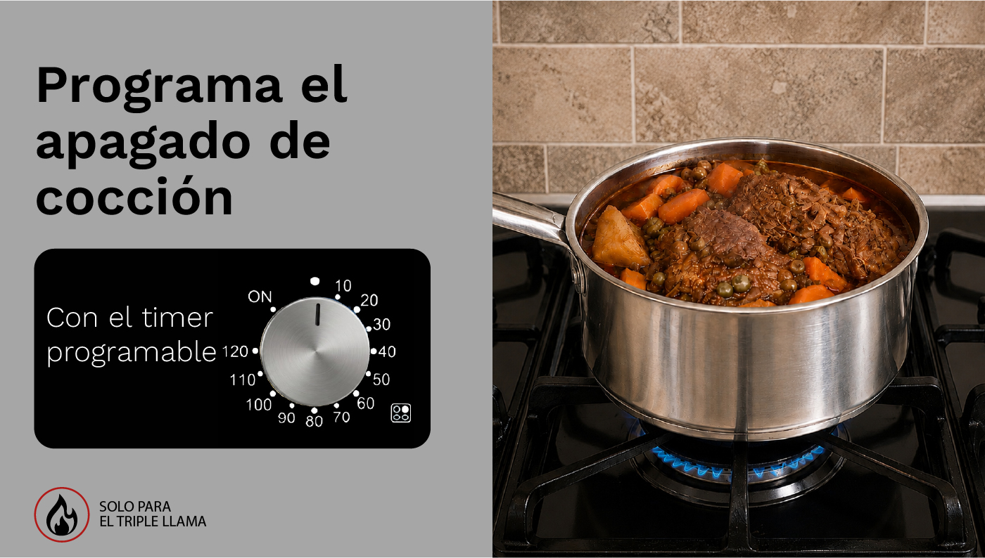 Apagado automático del quemador triple llama de la encimera Klimatic AOSTA 60