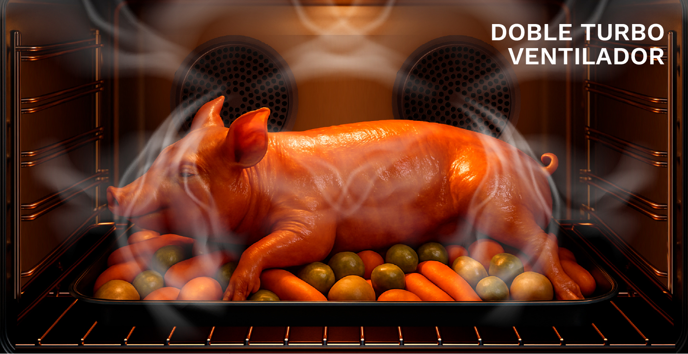 Doble turbo ventilador del horno de la Cocina Klimatic ACCENT