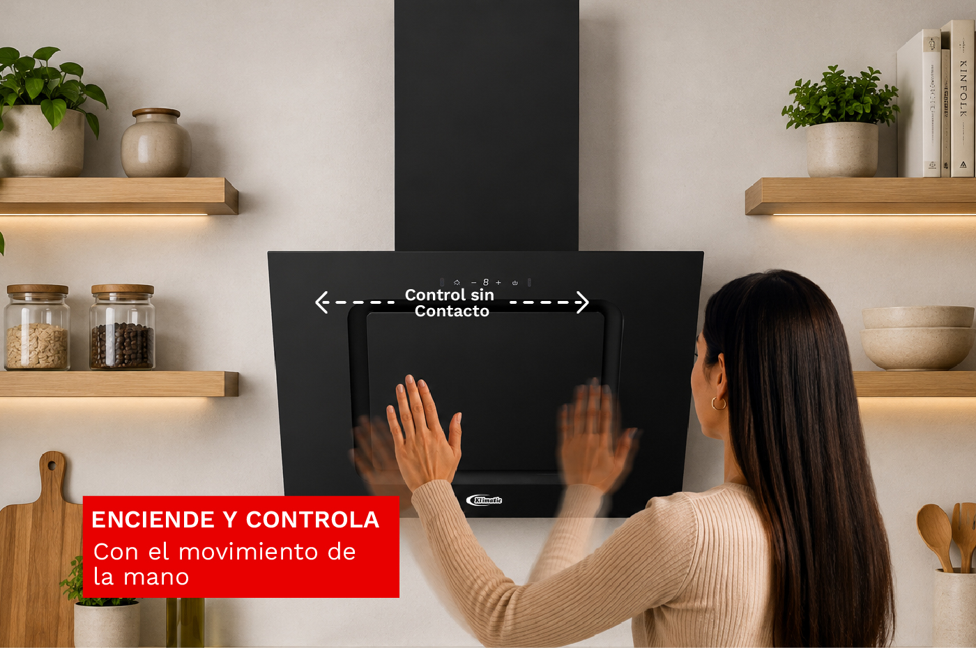 Control por sensor de movimiento de la Campana Extractora Klimatic Kamba 60 cm