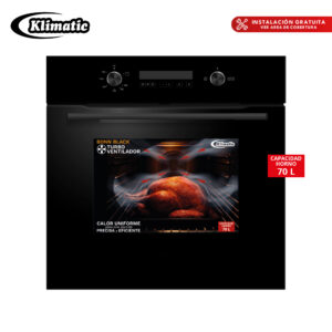 Horno Empotrable a Gas Klimatic BONN BLACK 70L