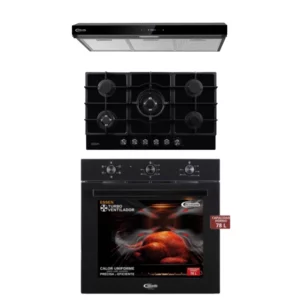 Tricombo Klimatic Cocina Aosta 90 + Campana Volendam Black + Horno electrico Essen