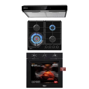 Tricombo Klimatic Cocina Vulcano 4 + Campana Amsterdam Black + Horno eléctrico Essen