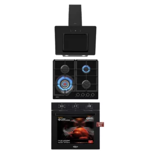 Tricombo Klimatic Cocina Vulcano 4 hornillas + Campana Aria + Horno eléctrico Essen